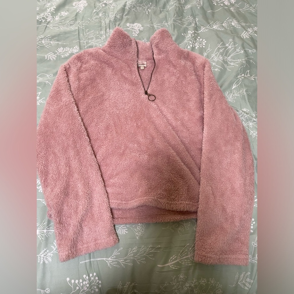Pink Fluffy Cropped Jacket